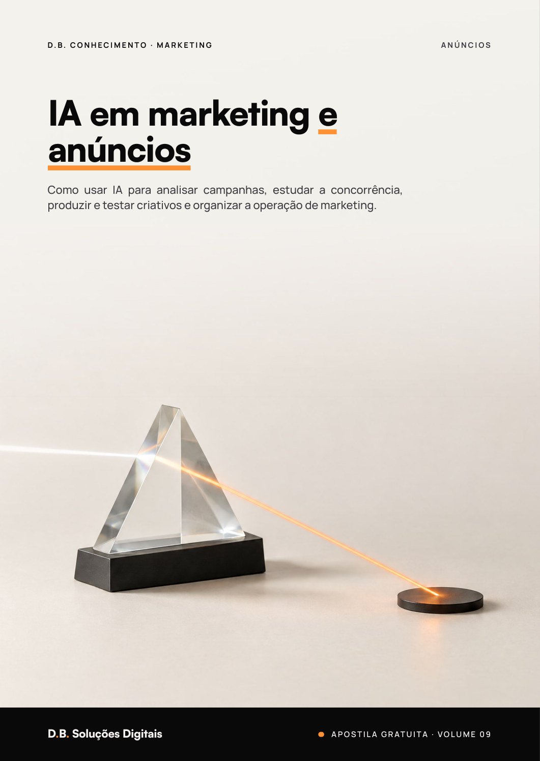 Capa da apostila IA em marketing e anúncios: análise, criativos e operação