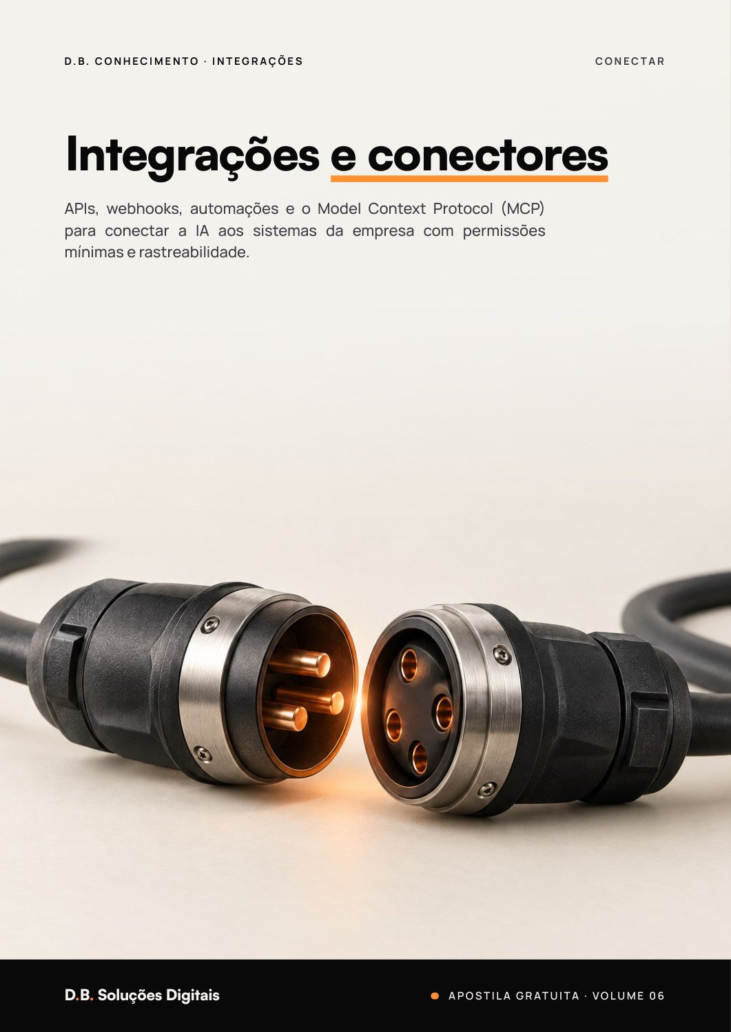 Capa da apostila Integrações e conectores: IA com acesso seguro às ferramentas
